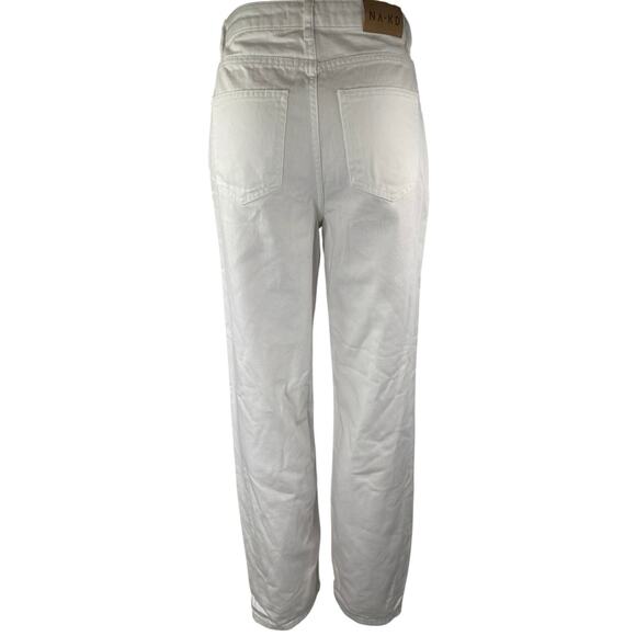 NA-KD Women's White High Waisted Relaxed Fit Straight Leg Denim Jeans Size 32 - Picture 3 of 5